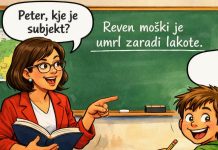 Peter se heca v šoli kje-je-subjekt